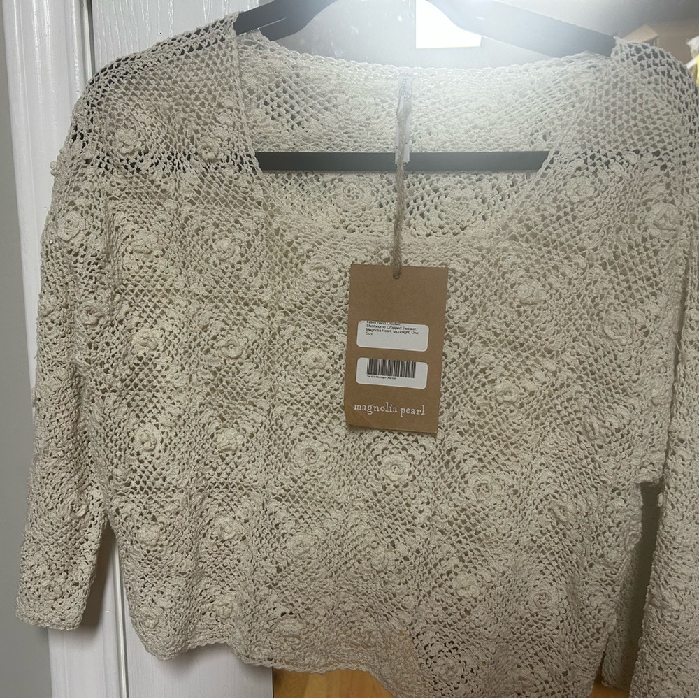 Magnolia Pearl crochet cropped sweater NWT
